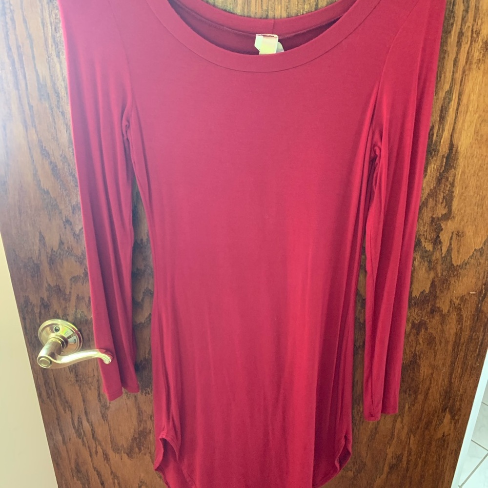 Crew neck long sleeve T-shirt dress
